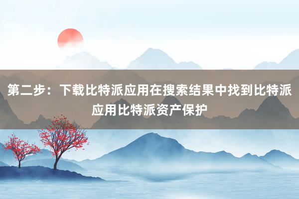 第二步：下载比特派应用在搜索结果中找到比特派应用比特派资产保护