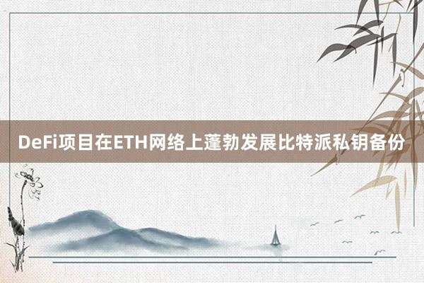 DeFi项目在ETH网络上蓬勃发展比特派私钥备份