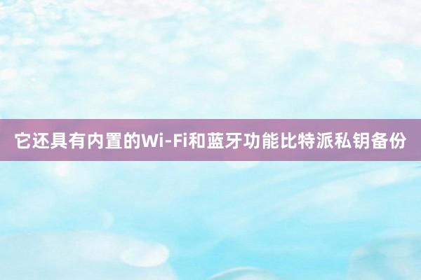 它还具有内置的Wi-Fi和蓝牙功能比特派私钥备份