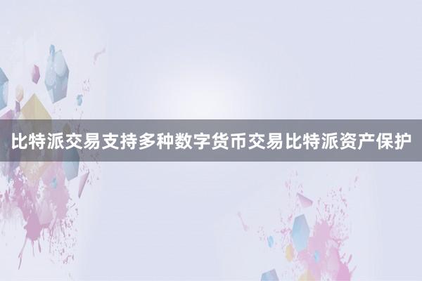 比特派交易支持多种数字货币交易比特派资产保护