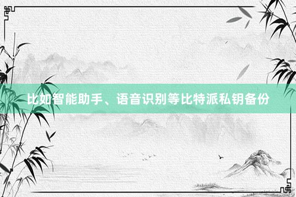 比如智能助手、语音识别等比特派私钥备份