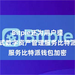 Bitpie还为用户提供了一站式数字资产管理服务比特派钱包加密