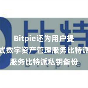 Bitpie还为用户提供了一站式数字资产管理服务比特派私钥备份